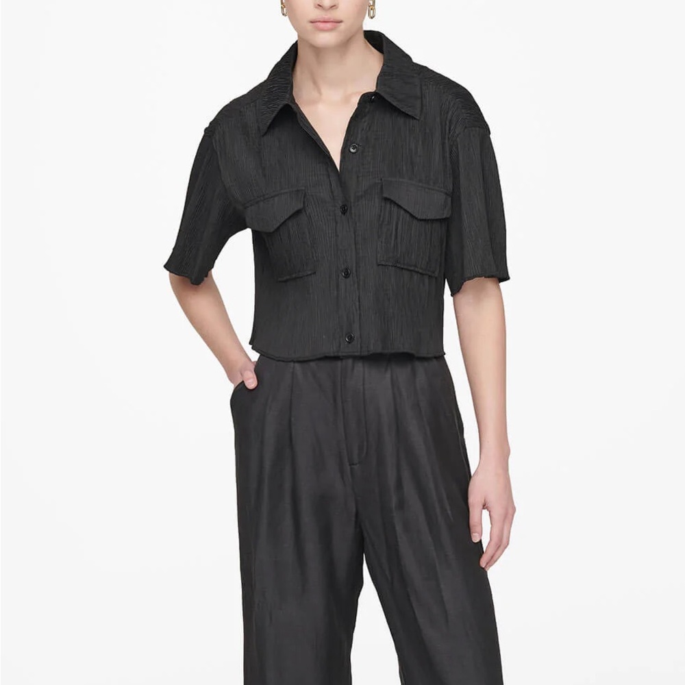 Anine Bing Scout Shirt in Black